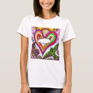 Psychedelic Rainbow Heart Art Print T-Shirt