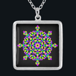 *~* Psychedelic Rainbow Hippy Good Vibe Mandala Silver Plated Necklace<br><div class="desc">As a professional distance spiritual energy healer since 2001, I have learned, developed and utilised the power of energy healing intention. All my JEWELRY WITH INTENTION (R) carries the healing energy of positive manifestation. This sterling silver healing energy mandala necklace is ready to receive your own personal intention. When this...</div>