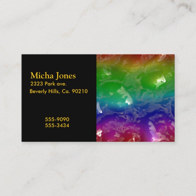 Psychedelic Rainbow Jellied Ooze Business Card (Front)