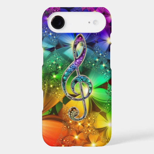 Psychedelic Rainbow Music Clef iPhone 6 Case (Back)