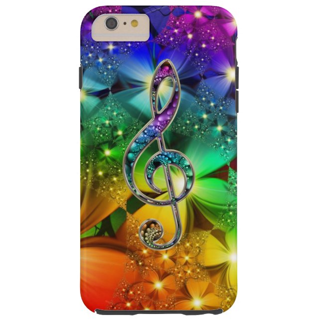 Psychedelic Rainbow Music Clef iPhone 6 Case (Back)