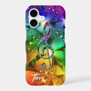 Psychedelic Rainbow Music Clef iPhone X Case