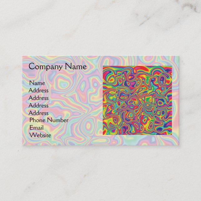 Psychedelic Rainbow Oil Pattern Business Card (Front)