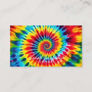 Psychedelic Rainbow Retro TIe-Dye Business Card