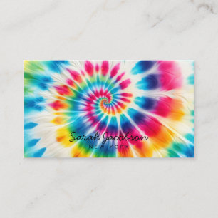 Psychedelic Rainbow Retro TIe-Dye Business Card