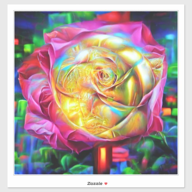 Psychedelic Rainbow Rose (Sheet)