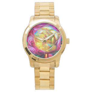 Psychedelic Rainbow Rose Watch