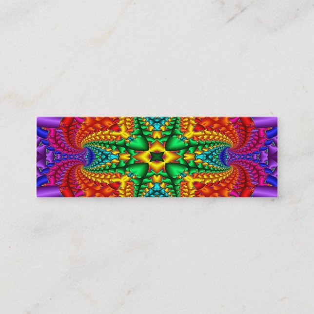 Psychedelic Rainbow Skinny Business Card (Front)
