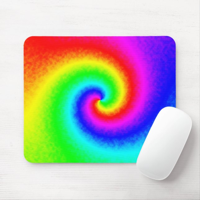 Psychedelic Rainbow Spiral of Transformation Mouse Mat (With Mouse)