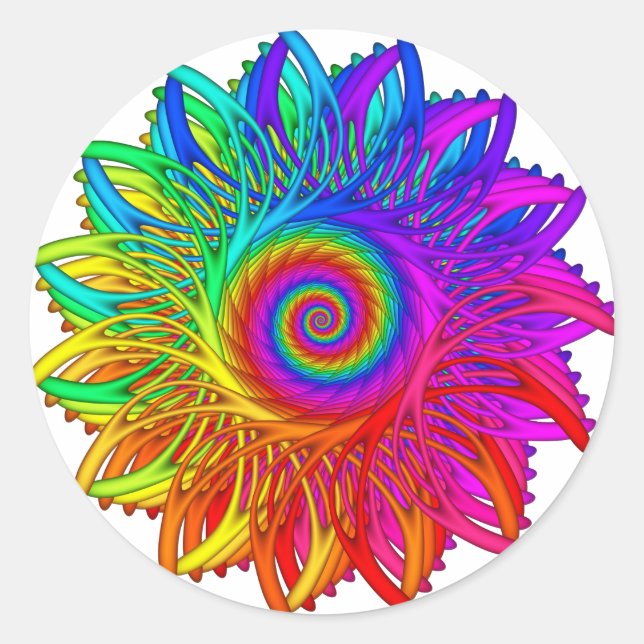 Psychedelic Rainbow Spiral Sticker (Front)