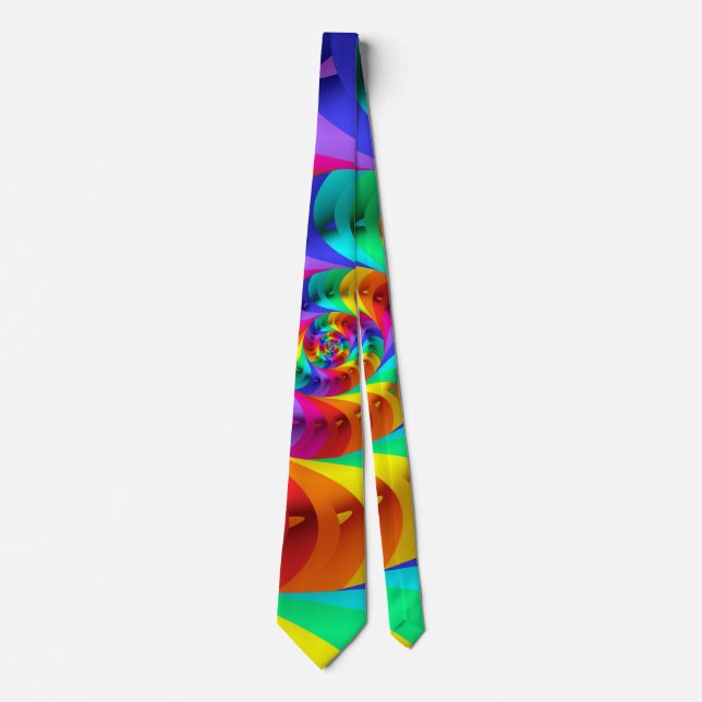 Psychedelic Rainbow Spiral Tie (Front)