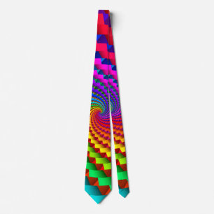 Psychedelic Rainbow Spiral Tie