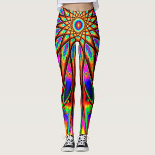 Psychedelic Rainbow Star Leggings
