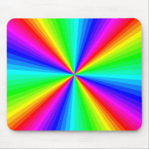 Psychedelic Rainbow Sunburst Mousepad