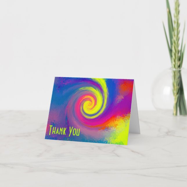 Psychedelic Rainbow Swirl Thank You (Front)