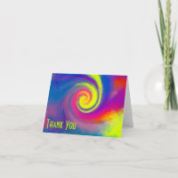 Psychedelic Rainbow Swirl Thank You