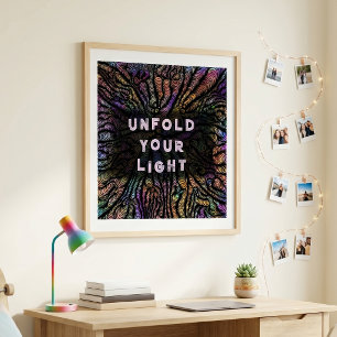 Psychedelic Rainbow Swirls Motivational Typography Poster