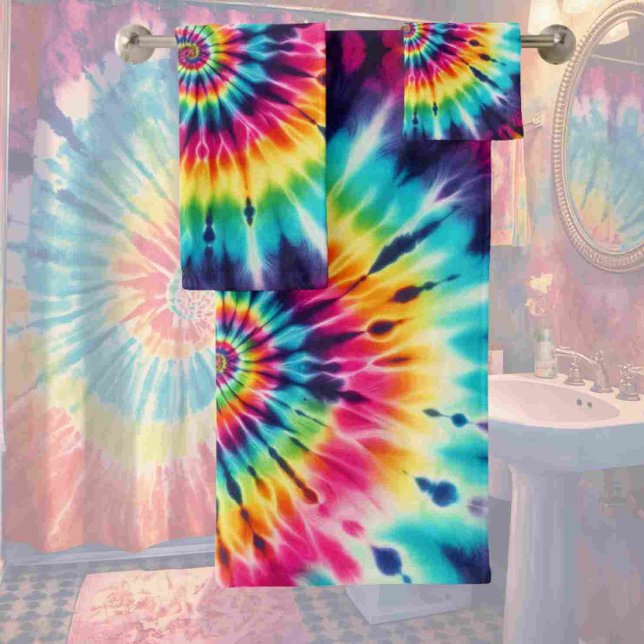 Psychedelic Rainbow Tie Dye Towel Set (Creator Uploaded)
