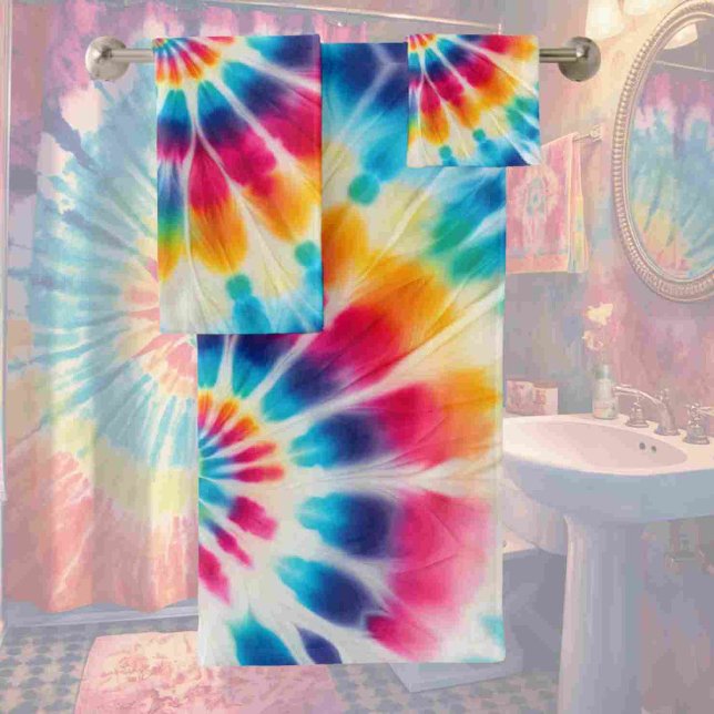 Psychedelic Rainbow Tie Dye Towel Set (Creator Uploaded)