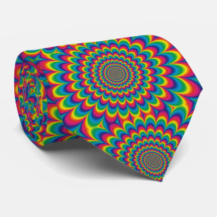 Psychedelic Rainbow Vibrant Colour Retro Tie