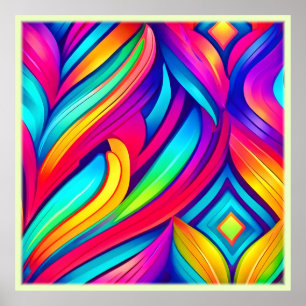 Psychedelic Rainbow Vortex Poster