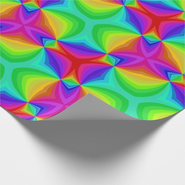 Psychedelic Rainbow Wrapping Paper (Corner)