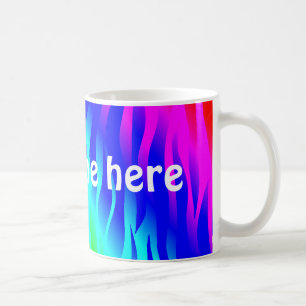 Psychedelic rainbow your name in big letters coffee mug
