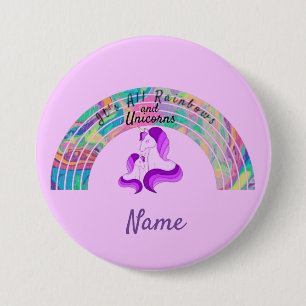 Psychedelic Rainbows and Unicorns Thunder_Cove 7.5 Cm Round Badge