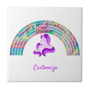 Psychedelic Rainbows and Unicorns Thunder_Cove  Tile