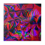 Psychedelic Red Mix Abstract Colourful Tile<br><div class="desc">Colourful abstract pattern</div>
