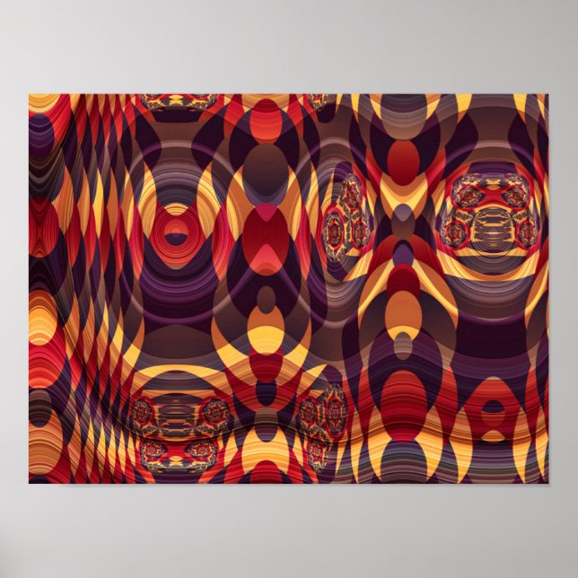 Psychedelic Retro Abstract Fractal Poster (Front)