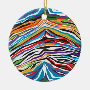 Psychedelic  Retro Ceramic Tree Decoration