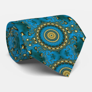 Psychedelic Retro Fractal Abstract neck tie