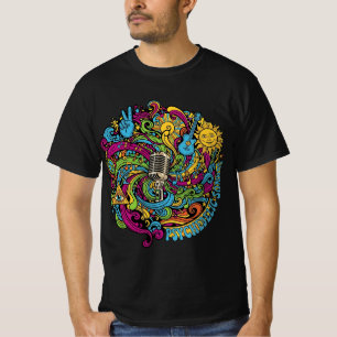 Psychedelic Retro Music Vibes Graphic T-Shirt Vi