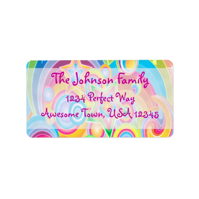 Psychedelic Retro Star Power Labels (Front)