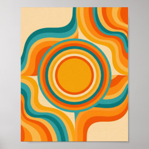 Psychedelic Retro Swirl - Mid-Century Modern Art Poster