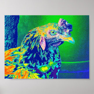 "Psychedelic Rooster" Poster