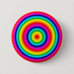 Psychedelic Round Rainbow Pattern 6 Cm Round Badge