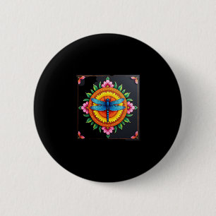 Psychedelic Sacred Geometry Mandala Insect Nature  6 Cm Round Badge