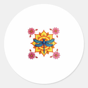 Psychedelic Sacred Geometry Mandala Insect Nature Classic Round Sticker