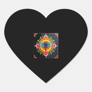 Psychedelic Sacred Geometry Mandala Insect Nature  Heart Sticker