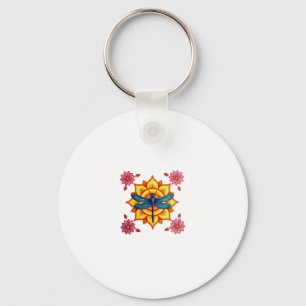 Psychedelic Sacred Geometry Mandala Insect Nature  Key Ring