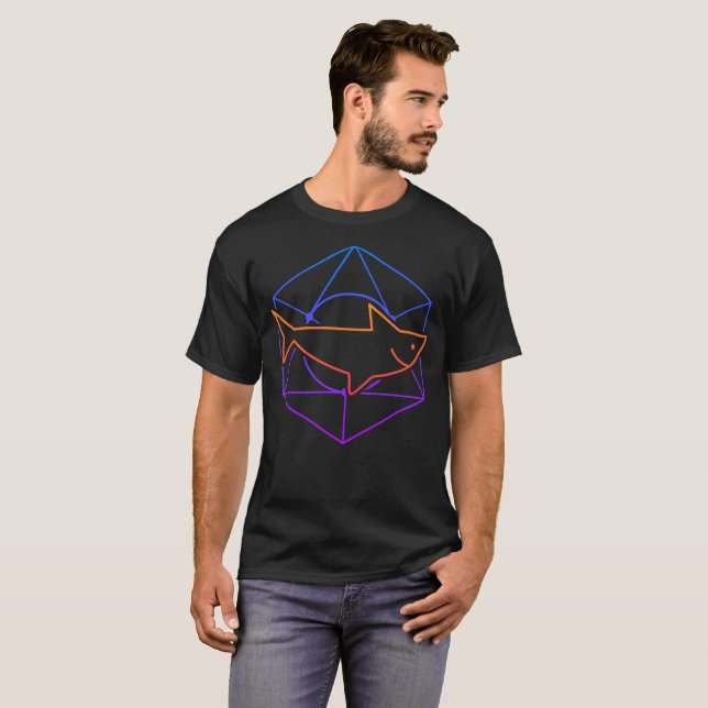 Psychedelic Sacred Geometry Shark T-Shirt (Front Full)