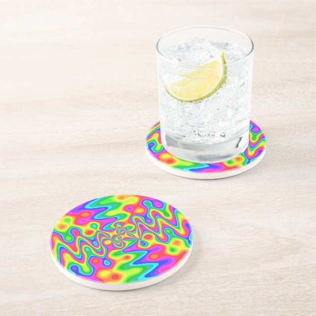 Psychedelic Sandstone Drink Coaster (Side)