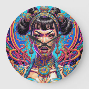 Psychedelic Say what! Art Large Clock