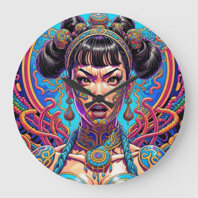 Psychedelic Say what! Art  Large Clock (Front)