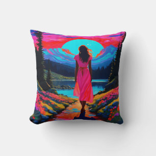 Psychedelic Scottish Landscape Cushion