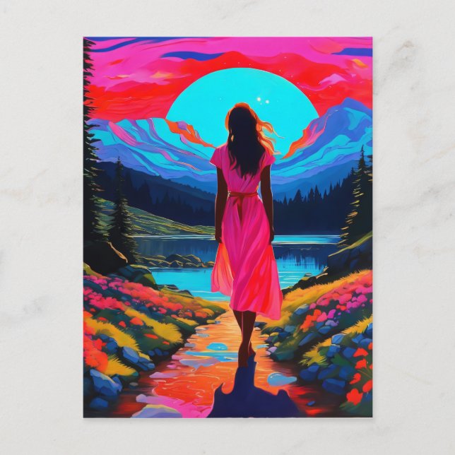 Psychedelic Scottish Landscape  Postcard (Front)