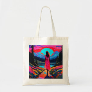 Psychedelic Scottish Landscape Tote Bag