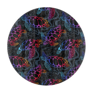 Psychedelic Sea Turtle: Boho Ocean Cutting Board